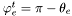 $\varphi_e^t=\pi-\theta_e$