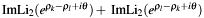 $\textrm{ ImLi}_2(e^{\rho_k - \rho_l+i\theta}) + \textrm{ ImLi}_2(e^{\rho_l - \rho_k+i\theta})$